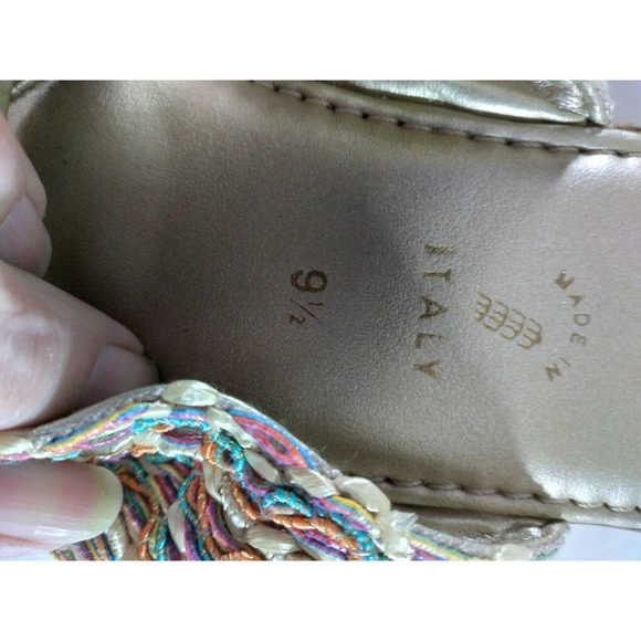 Italian Shoemaker Sandals Cork Wedge  Sz 9.5 - Picture 7 of 10